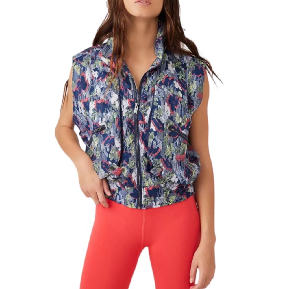 Free People Movement Off the Grid Printed Vest Women’s M Supernova Floral NWT